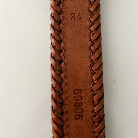 Genuine Leather Western Braided Woven Belt Silvertone Hardware Cowboy Rodeo - Picture 8 of 13